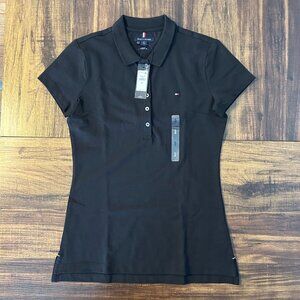 NWT Tommy Hilfiger Black Polo Shirt Women's Size S Classic Fit